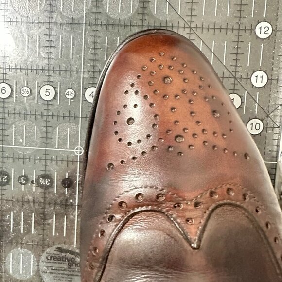 Allen Edmonds Hinsdale Men Size 8.5D Brown Leather Wingtip Derby Dress Shoes
